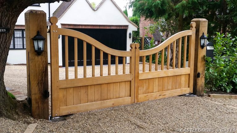 elegant wooden driveway gates - Castle Doors and Gates